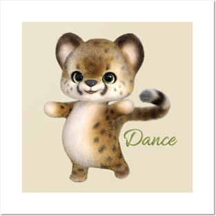 Little Cheetah cat Dancing Posters and Art